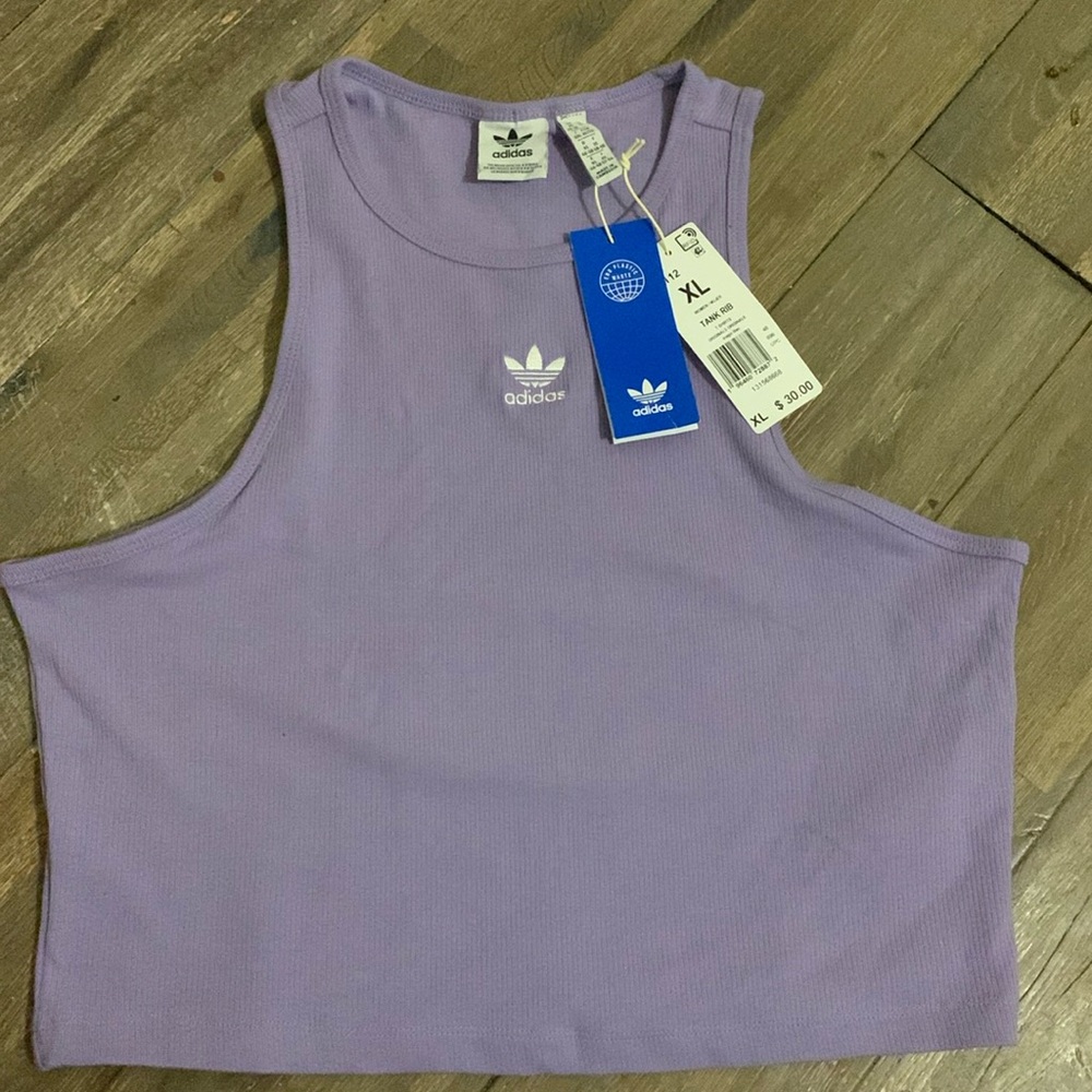 Adidas ribbed cropped tank top